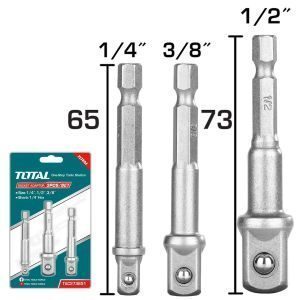 TOTAL ΣΕΤ ΑΝΤΑΠΤΟΡΕΣ 1/4" - 3/8" - 1/2" 3ΤΕΜ (TAC273651)