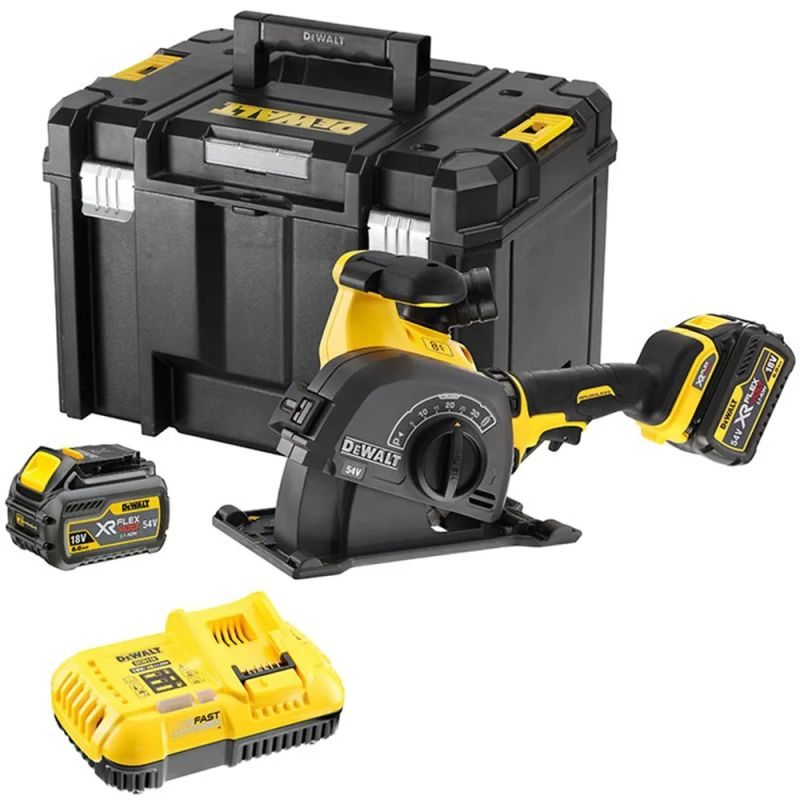 ΦΡΕΖΕΣ ΤΟΙΧΟΥ DEWALT DCG200T2 54V, 125mm 2x6.0Ah ΜΕ TSTAK