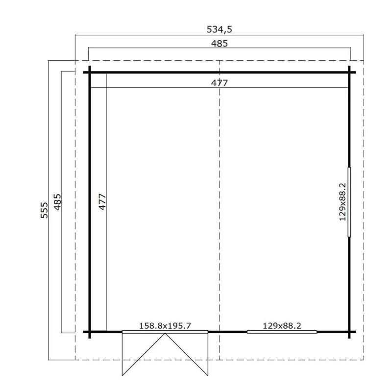 Ξύλινο σπίτι Τερψιχόρη 505 x 505cm Ξύλινο σπίτι Τερψιχόρη 505 x 505cm - Image 4