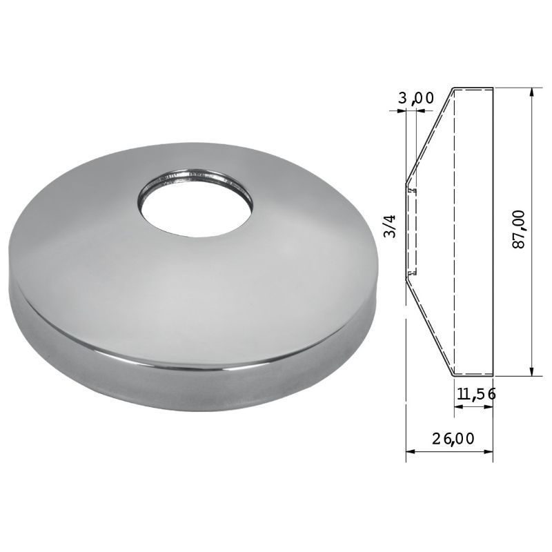 Ροζέτα μπαταρίας inox 3/4 viospiral - Image 2