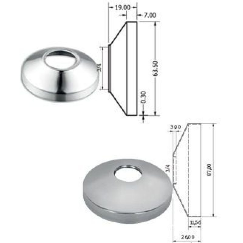 Ροζέτα μπαταρίας inox 3/4 viospiral