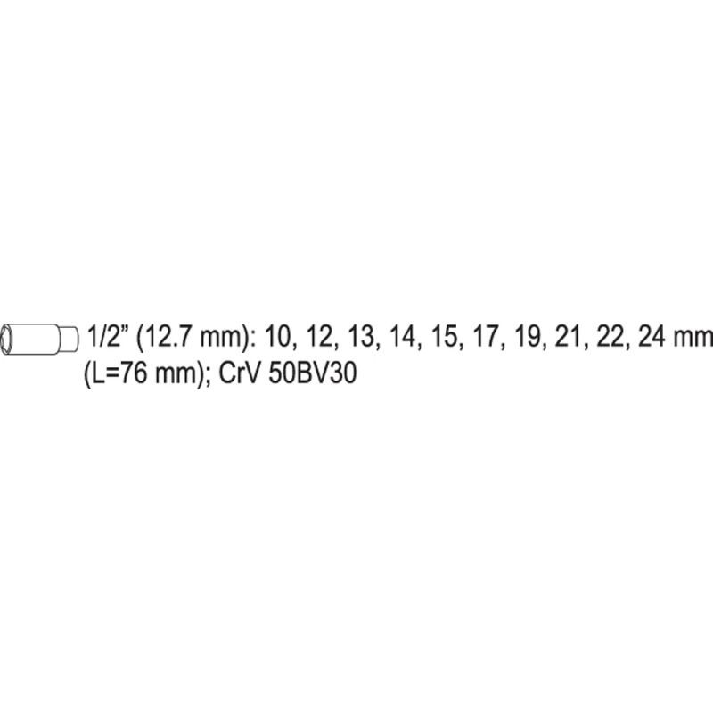 ΚΑΡΥΔΑΚΙΑ 1/2" ΣΕΤ 10ΤΜΧ.YT-38861 - Image 2