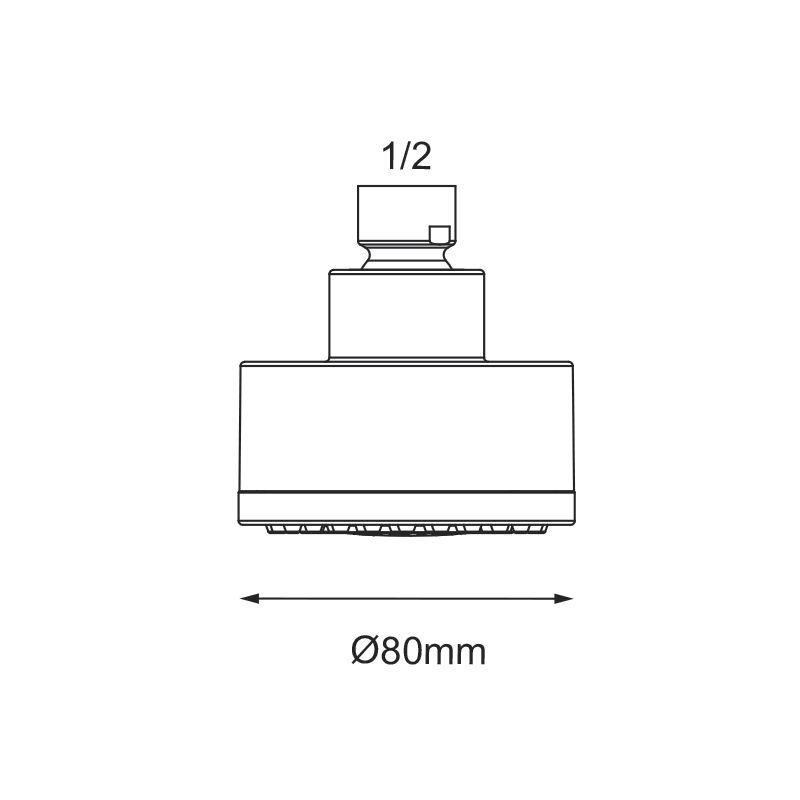 Κώδωνας ντους με σπαστή κεφαλή 1/2 Φ80 Mezzo Viospiral - Image 2