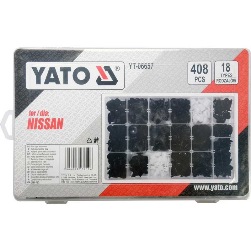 Κλιπς αυτοκινήτου NISSAN σετ 408 τεμαχίων YATO YT-06657