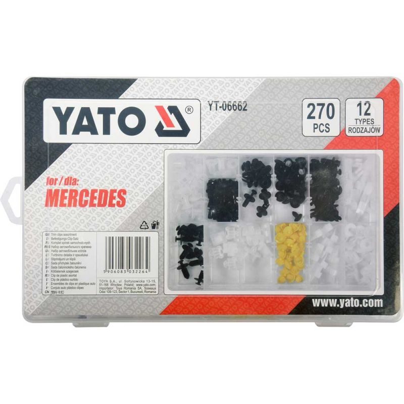 Πλαστικά κλιπς MERCEDES 270 τεμαχίων YATO YT-06662