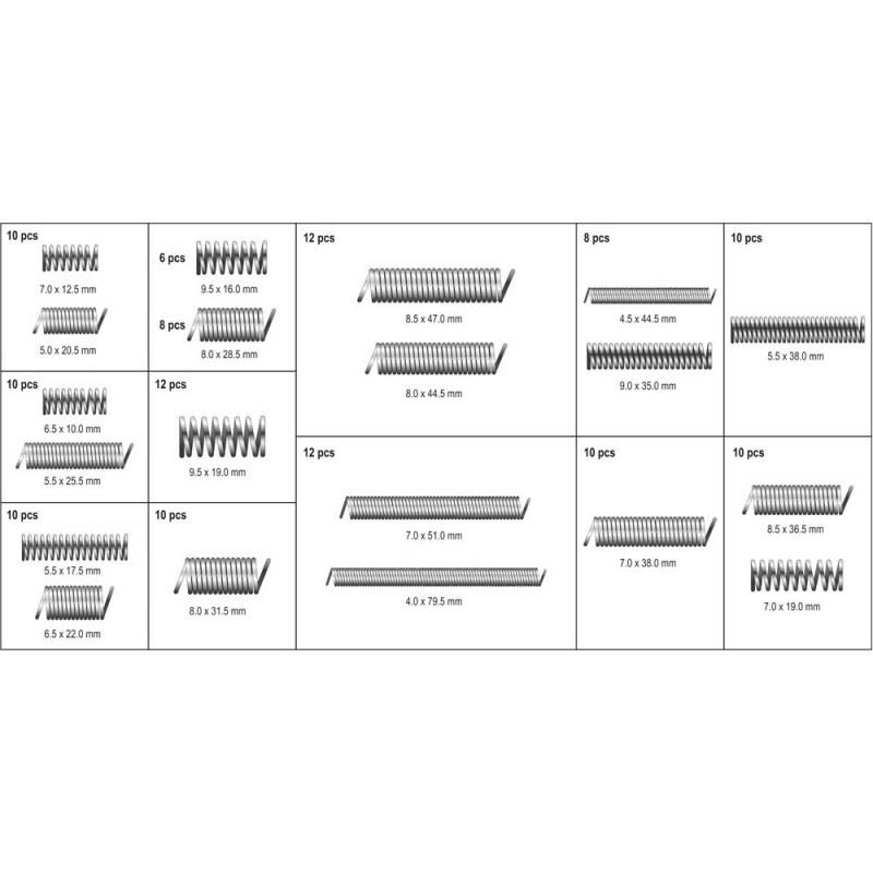 Ελατήρια διάφορα σετ 200 τεμαχίων YATO YT-06875 - Image 3