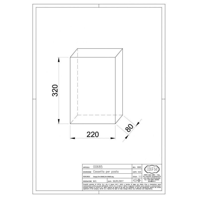 Γραμματοκιβώτιο 320x220x75mm IBFM - Image 2