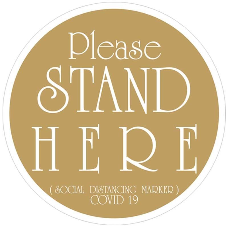 Αυτοκόλλητο δαπέδου COVID-19 STAND HERE