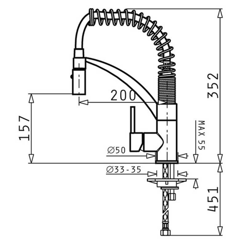 Βρύσες κουζίνας με αποσπώμενο ντους Mini Cresento elegant - Image 2