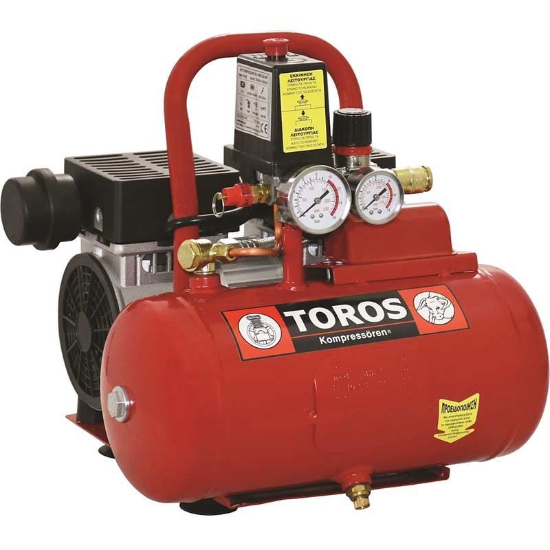 Αεροσυμπιεστής χαμηλού θορύβου 0.75 HP 6 L TOROS