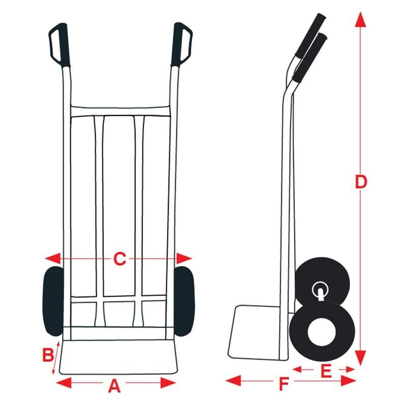 Καρότσι μεταφοράς αλουμινίου στενό 150 kg Express - Image 2