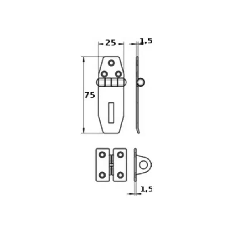 Καταβάτες πλακέ M8052A Inox A4 - Image 2