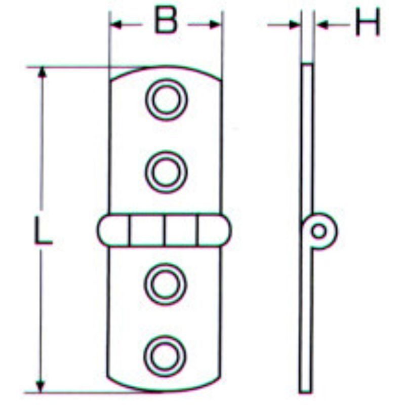 Μεντεσέδες μακρόστενοι M8046 Inox A4 - Image 2