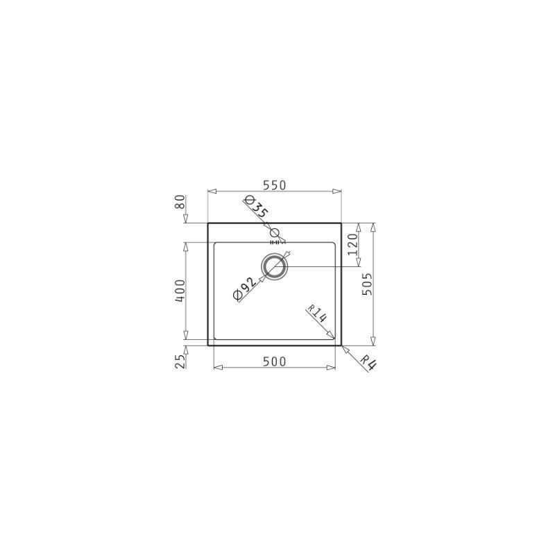 Ένθετος Νεροχύτης 55x50.5cm ISTROS PYRAMIS - Image 2