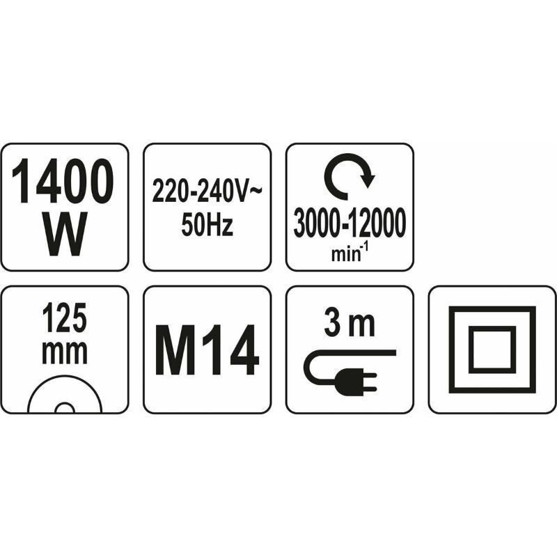 Γωνιακός τροχός ρυθμιζόμενος 1400W YATO YT-82098 - Image 3