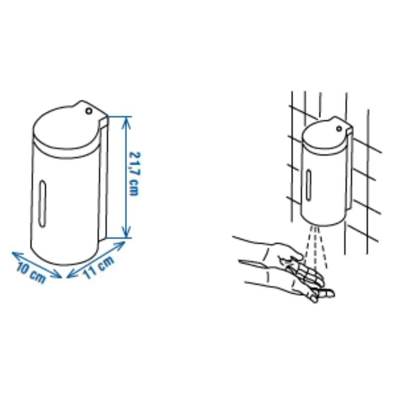 Dispenser τοίχου με φωτοκύτταρο 650ml Viospiral - Image 2