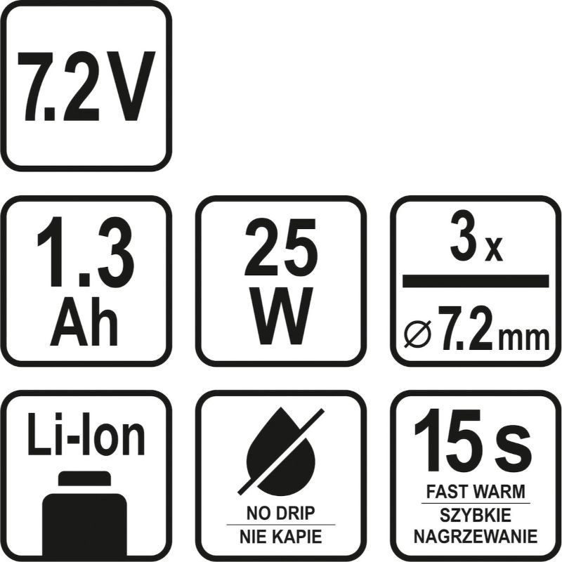 Πιστόλι Θερμόκολλας 7.2V STHOR 78154