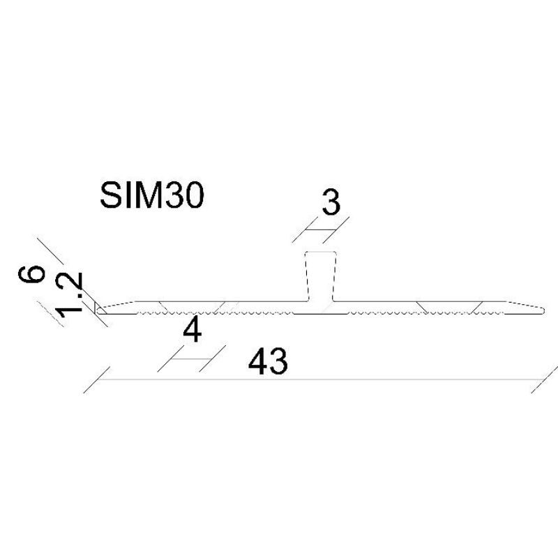 ΠΡΟΦΙΛ ΕΝΩΤΙΚΟ ΑΡΜΟΣ SIM30 ΓΙΑ LVT ΧΡΥΣΟ ΒΙΔΩΤΟ 6x43x900mm - Image 2