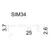 ΠΡΟΦΙΛ ΜΕΤΑΒΑΣΗΣ SIM34 ΓΙΑ LVT ΑΣΗΜΙ ΚΟΛΛΗΤΟ 4x25x900mm