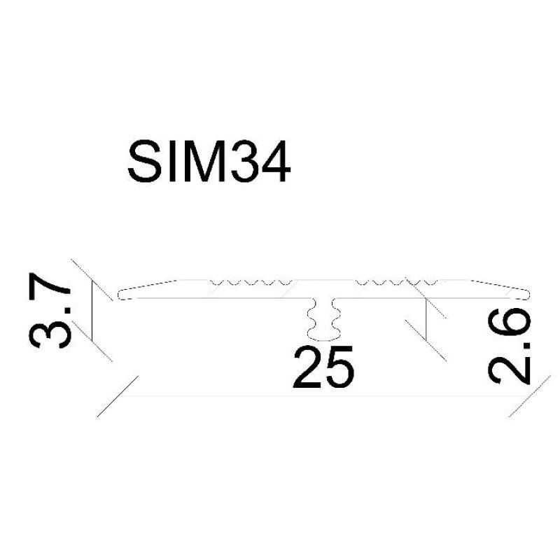 ΠΡΟΦΙΛ ΜΕΤΑΒΑΣΗΣ SIM34 ΓΙΑ LVT ΑΣΗΜΙ ΚΟΛΛΗΤΟ 4x25x900mm - Image 2