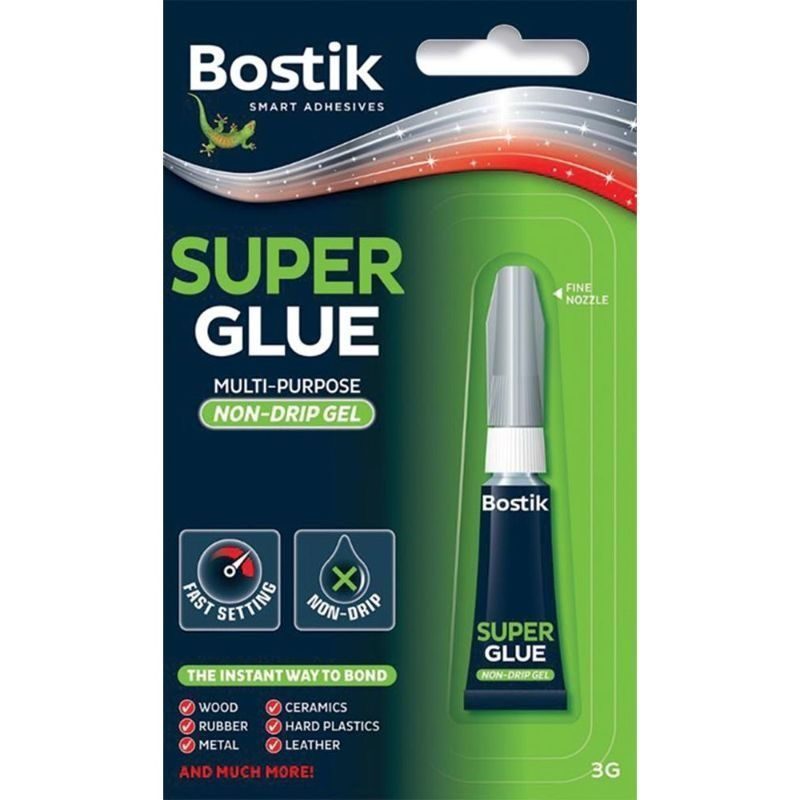 Κυανοακρυλική κόλλα στιγμής SUPER GLUE NON-DRIP GEL 3gr BOSTIK