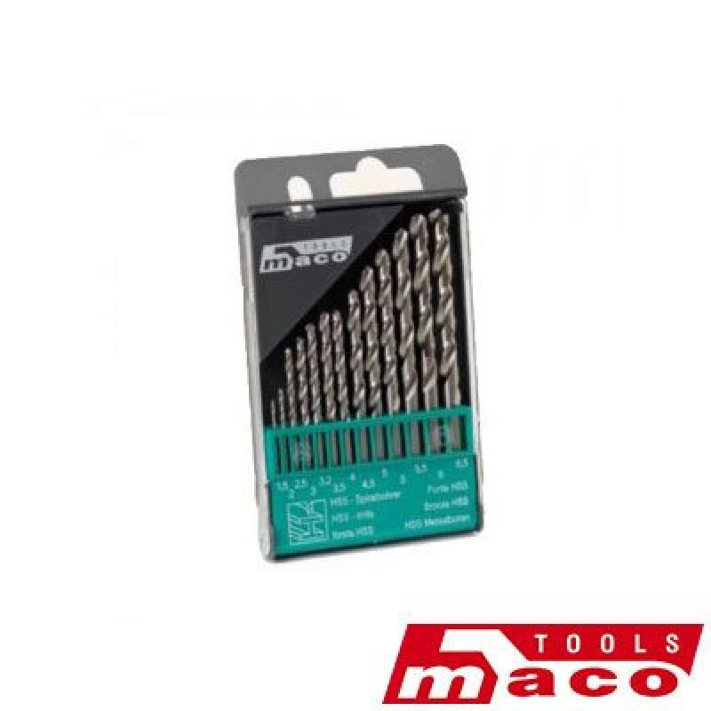 Τρυπάνια σετ σιδήρου HSS 19 τεμαχίων Maco Tools