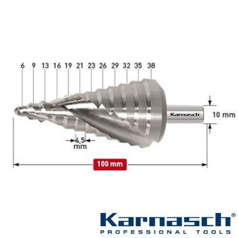 Φρέζες διαβάθμισης κοβαλτίου 6-38 HSS-XE KARNASCH