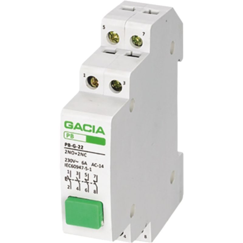 ΜΠΟΥΤΟΝ ΡΑΓΑΣ 6A 2 Ο+ NC 240V AC GACIA