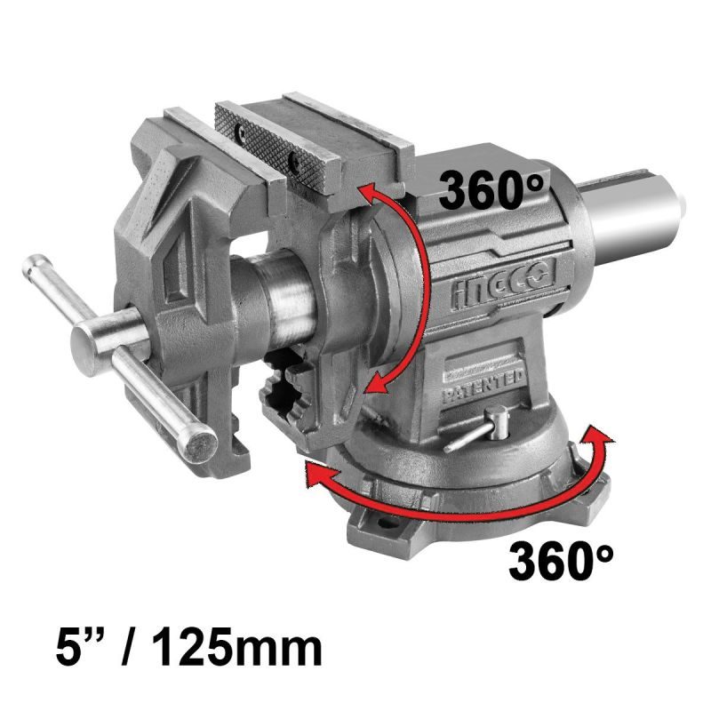 Μέγγενη Πάγκου Ατσάλινη 5inch/127mm (2 εργασιών) HBV085 INGCO