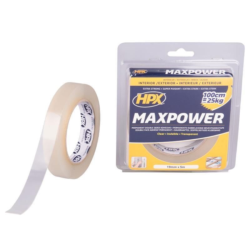 Ταινία διπλής όψεως MAXPOWER διάφανη 19mmx5m WD-40 & HPX