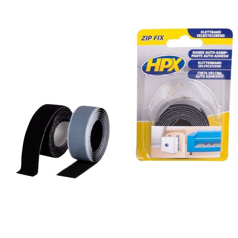 Tαινία ZIPFIX velcro μαύρη αρσενικό+θηλυκό 20mmx1m WD-40 & HPX