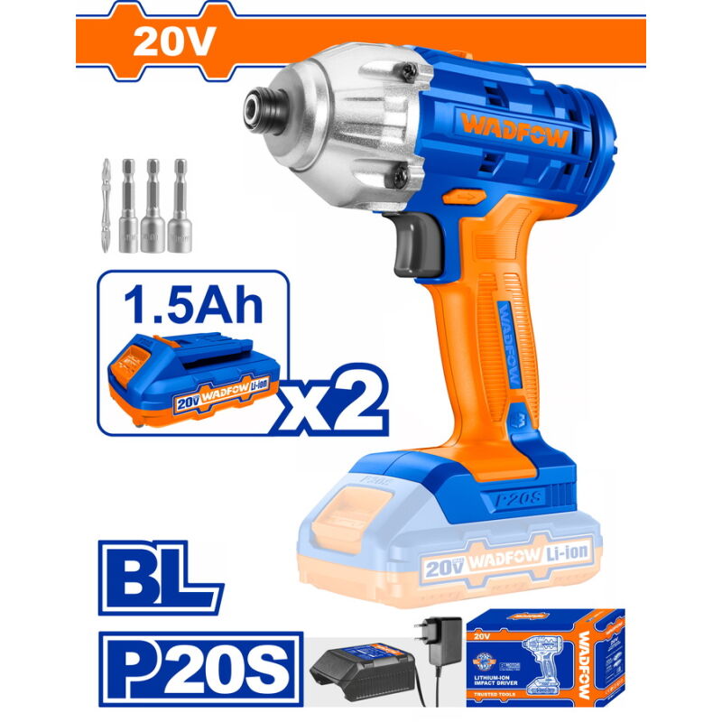 WADFOW ΠΑΛΜΙΚΟ ΚΑΤΣΑΒΙΔΙ ΜΠΑΤ. Li-ion 20V / 1.5Ah / 170Nm / 2 ΜΠΑΤ (WCD2512)