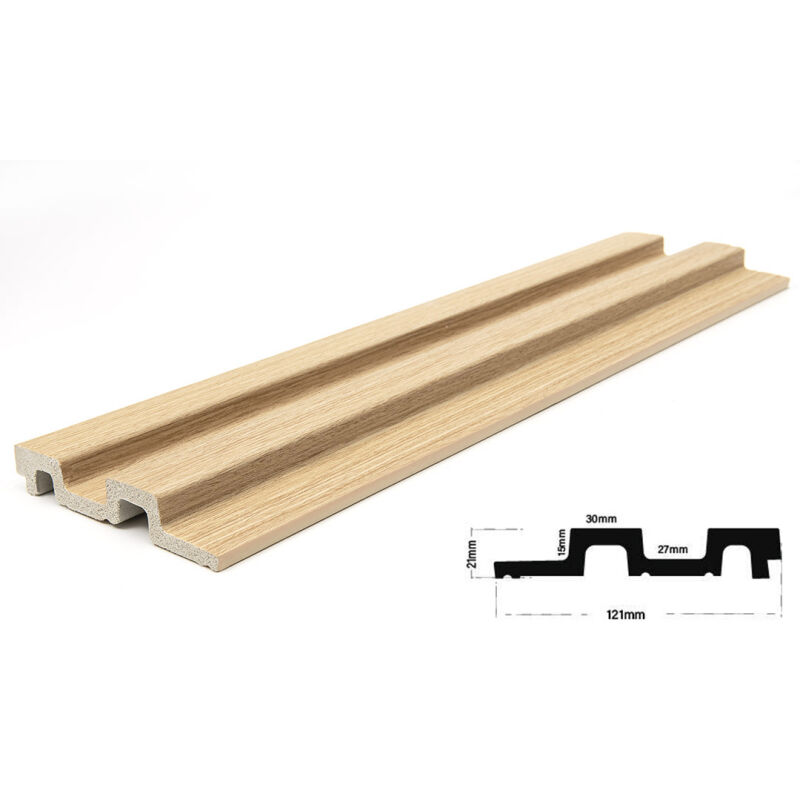 PS PANEL  ΜΕ 3D ΠΗΧΑΚΙΑ 04 RESIDENCE 21/122 mm WHITE OAK NewPlan - Image 3