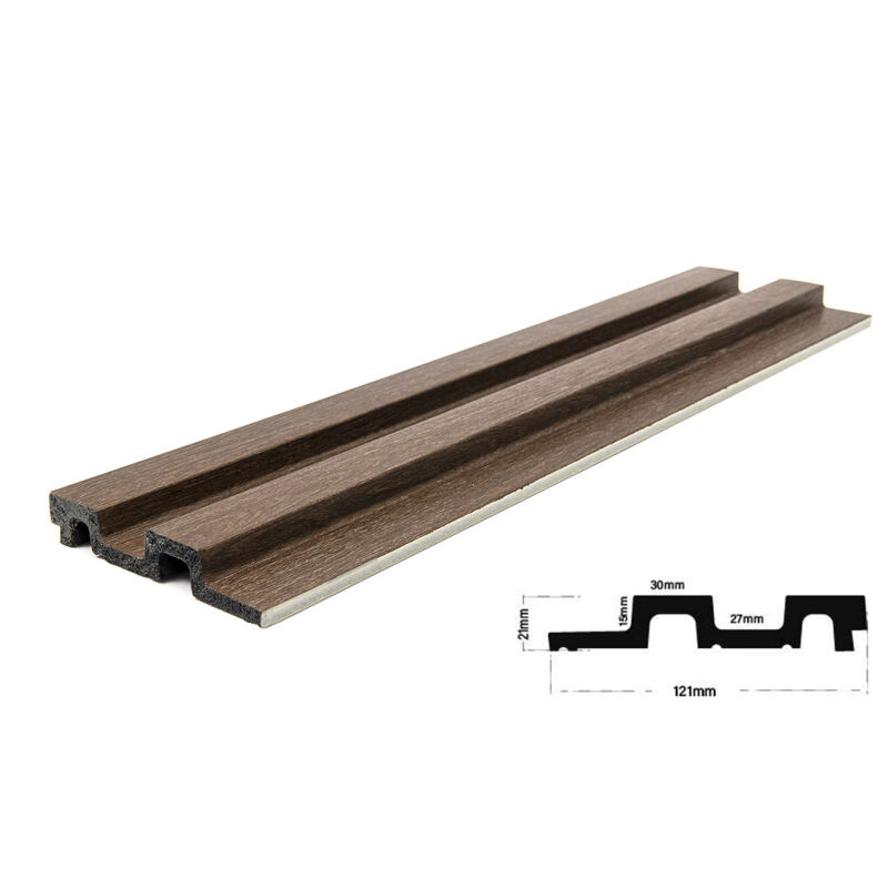 PS PANEL  ΜΕ 3D ΠΗΧΑΚΙΑ 08 RESIDENCE 21/122 mm DARK BROWN OAK NewPlan - Image 3