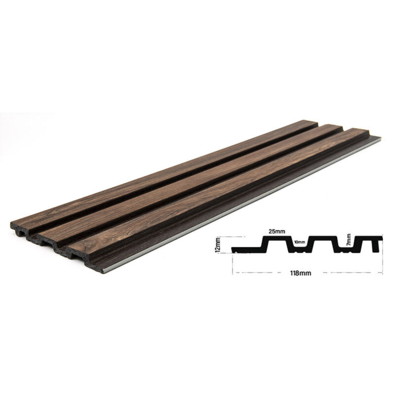 PS PANEL ΜΕ 3D ΠΗΧΑΚΙΑ 54 PIANO 12/122/2900mm WALNUT/DARK BROWN NewPlan - Image 3