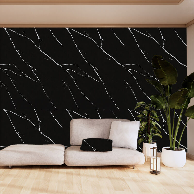 PVC WALL PANEL  2.8/1220/2800mm  CARRARA BLACK 204 NewPlan - Image 2