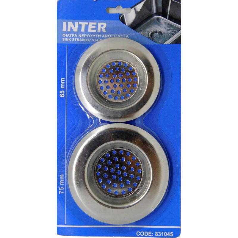 ΦΙΛΤΡΑ ΝΕΡΟΧΥΤΗ INTER 831045 ΣΕΤ 2ΤΕΜ 65+75ΜΜ INOX