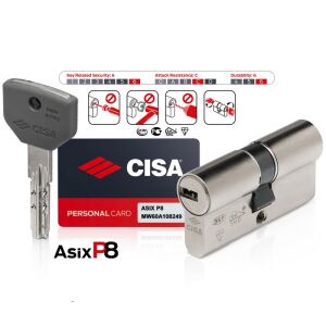 ΚΥΛΙΝΔΡΟΙ CISA ASIX P8  0Q310.08 60mm (28-32) 5 ΚΛΕΙΔΙΑ ΝΙΚΕΛ