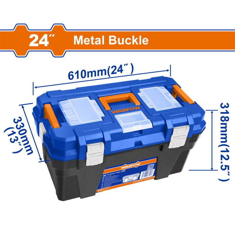 WADFOW ΕΡΓΑΛΕΙΟΘΗΚΗ ΠΛΑΣΤΙΚΗ 24" ΜΕ ΜΕΤΑΛ. ΚΟΥΜΠΩΜΑΤΑ (WTB3324)