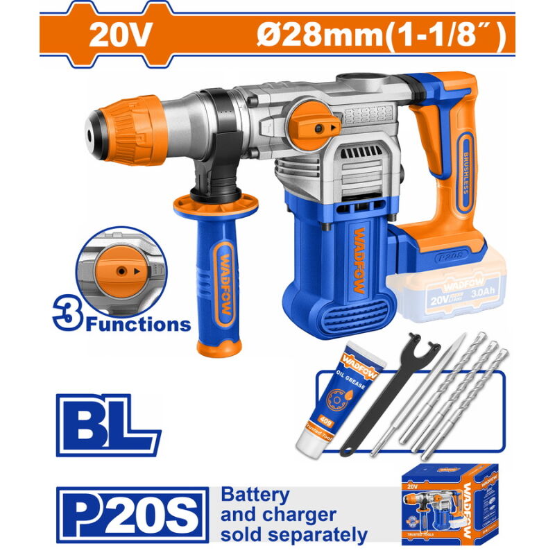 WADFOW ΠΝΕΥΜΑΤΙΚΟ ΠΙΣΤΟΛΕΤΟ ΜΠΑΤ. Li-ion 20V ΧΩΡΙΣ ΜΠΑΤΑΡΙΑ & ΦΟΡΤΙΣΤΗ (WLM1528)